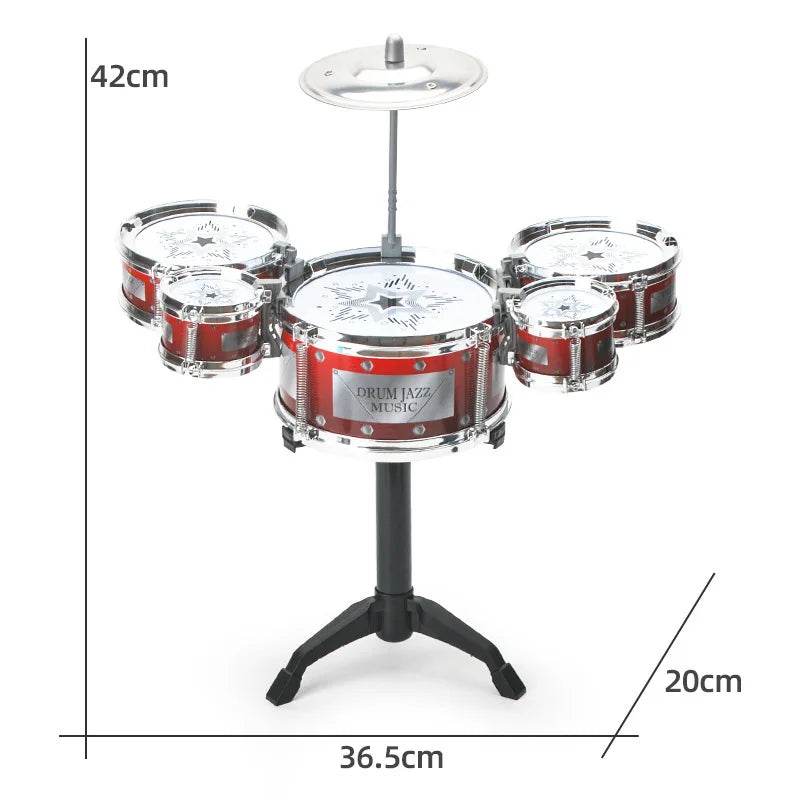 Conjunto de bateria de jazz interativo com 5 instrumentos - Brinquedo musical divertido para crianças - ToylandEU