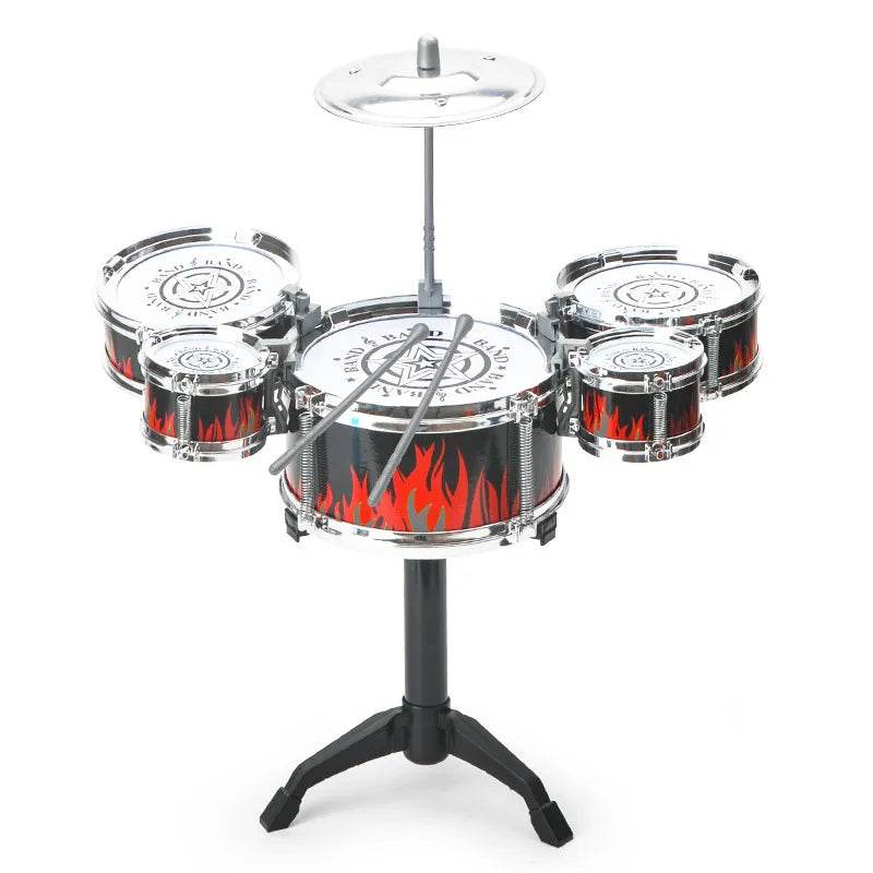 Conjunto de bateria de jazz interativo com 5 instrumentos - Brinquedo musical divertido para crianças - ToylandEU