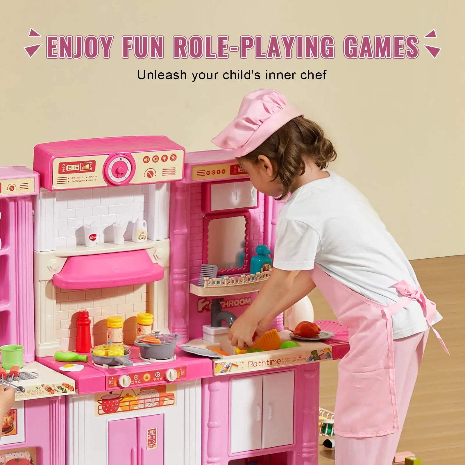  Interactive Kids Kitchen Playset With Sounds And Lights -  ToylandEU™