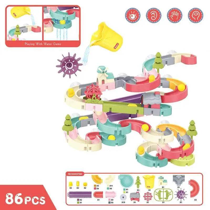  Interactive Marble Run Building Set for Kids - Educational Bath Toy  -  ToylandEU™