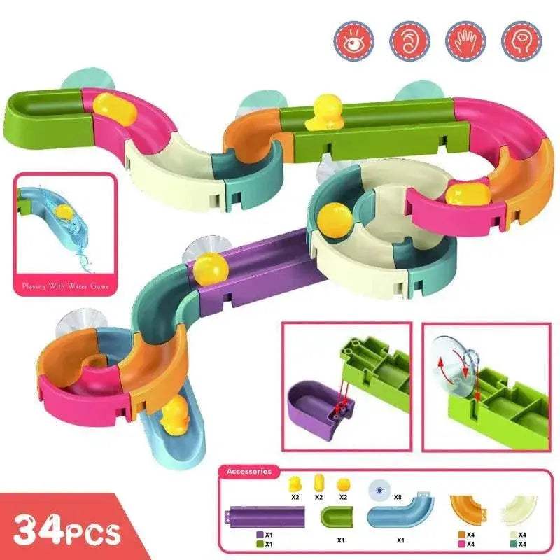  Interactive Marble Run Building Set for Kids - Educational Bath Toy  -  ToylandEU™