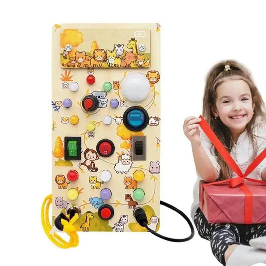  Interactive Montessori LED Switch Board for Toddlers Wooden Sensory Toy Develops Fine Motor Skills -  ToylandEU™