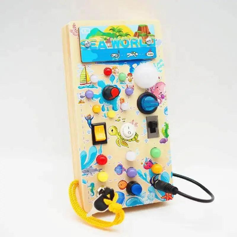  Interactive Montessori LED Switch Board for Toddlers Wooden Sensory Toy Develops Fine Motor Skills -  ToylandEU™