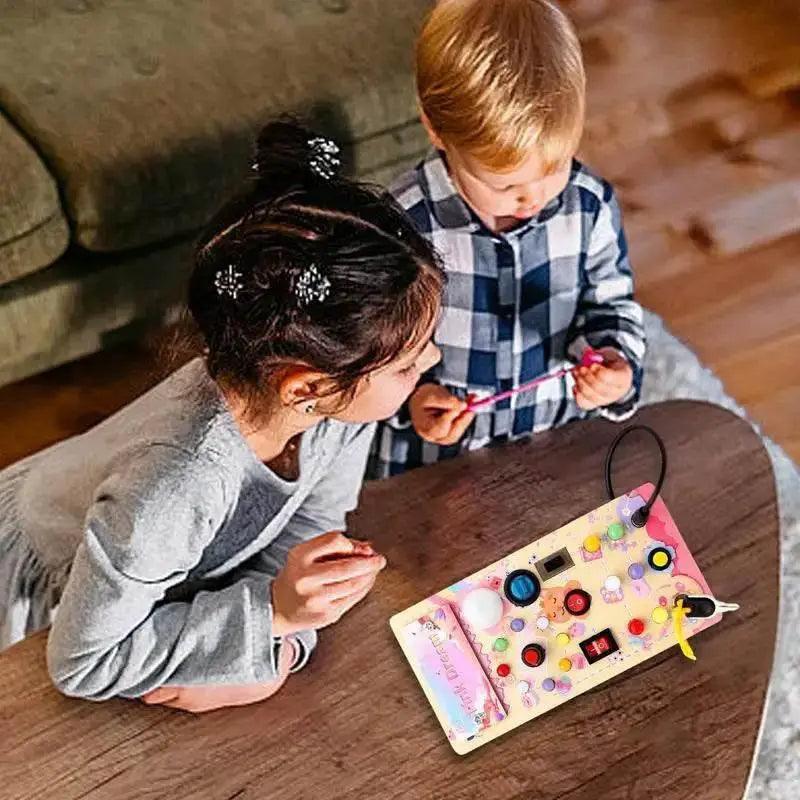  Interactive Montessori LED Switch Board for Toddlers Wooden Sensory Toy Develops Fine Motor Skills -  ToylandEU™