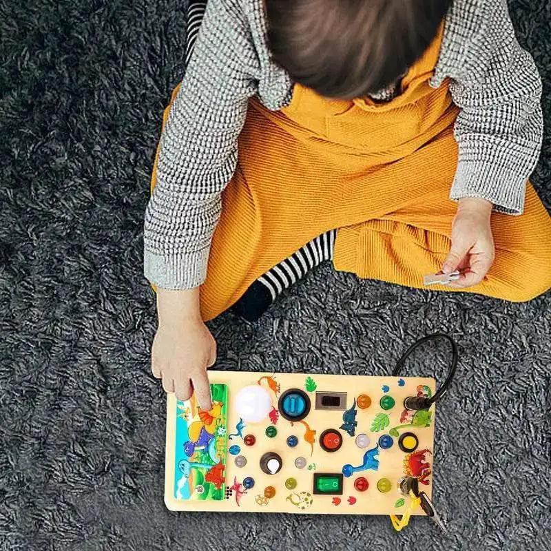  Interactive Montessori LED Switch Board for Toddlers Wooden Sensory Toy Develops Fine Motor Skills -  ToylandEU™