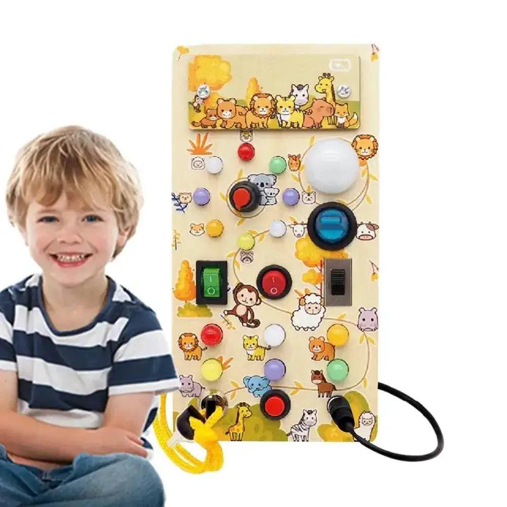  Interactive Montessori LED Switch Board for Toddlers Wooden Sensory Toy Develops Fine Motor Skills -  ToylandEU™