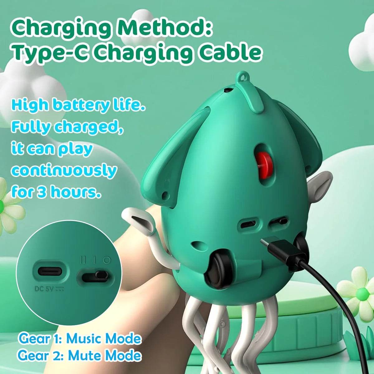 Interactive Octopus Toy Educational Dancing Lights For Kids - ToylandEU