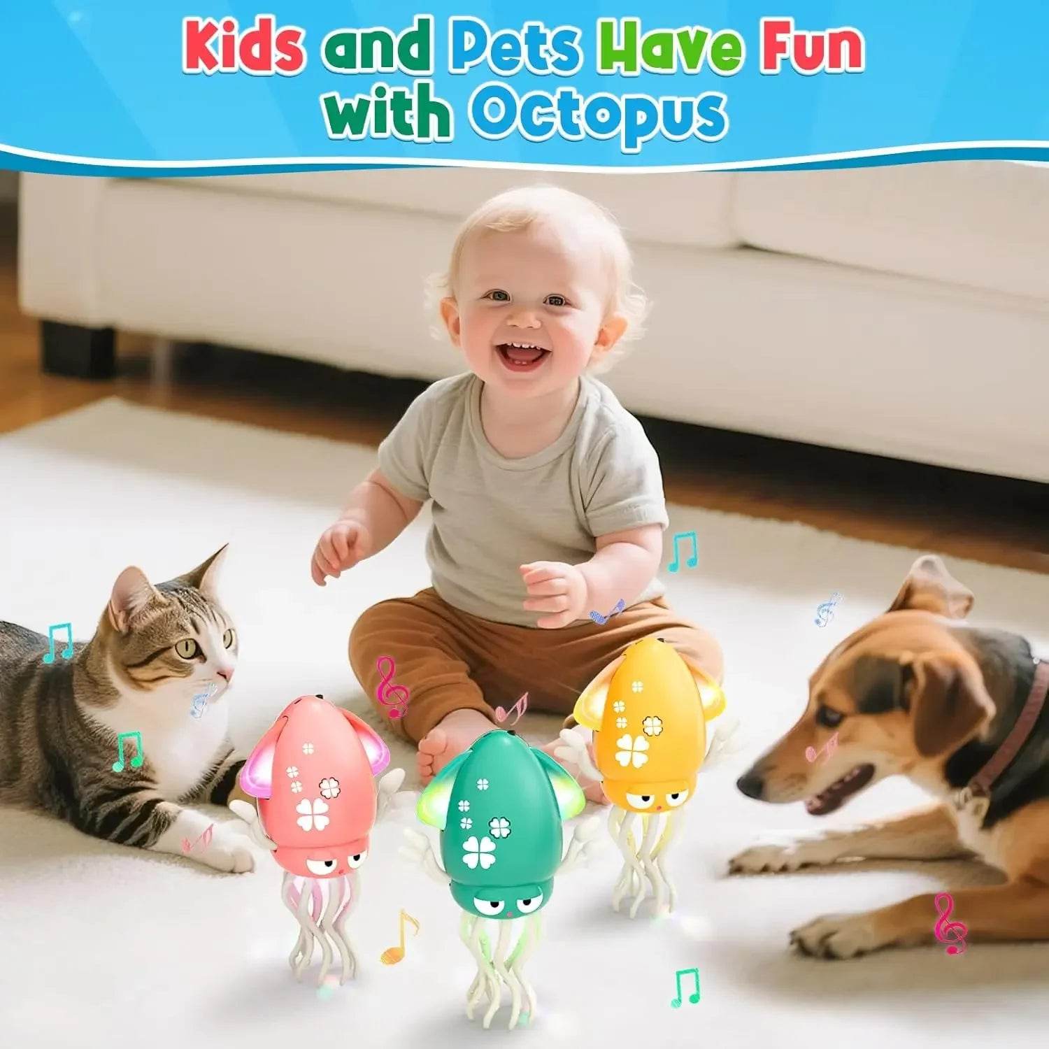 Interactive Octopus Toy Educational Dancing Lights For Kids - ToylandEU