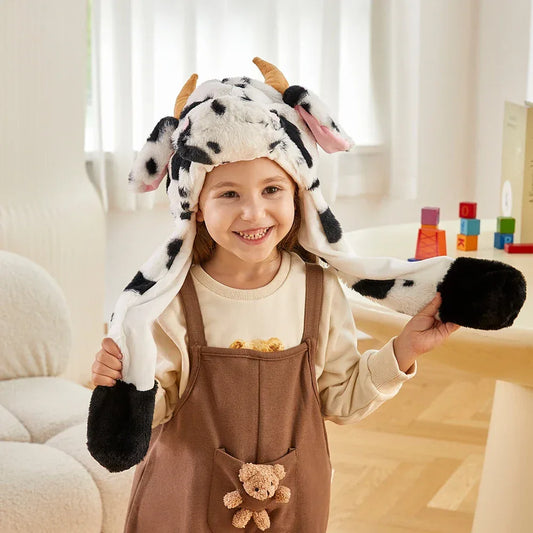 Interactive Plush Cow Hat For Kids With Moving Ears - ToylandEU