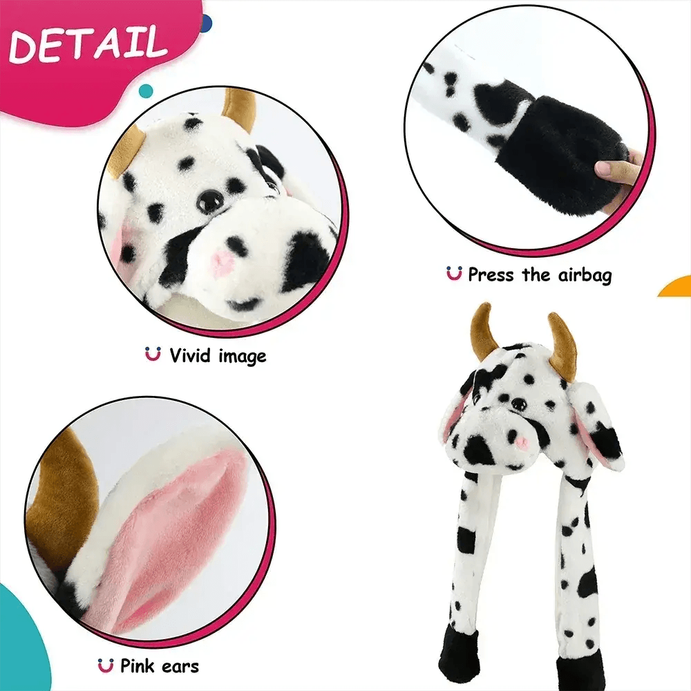 Interactive Plush Cow Hat For Kids With Moving Ears - ToylandEU