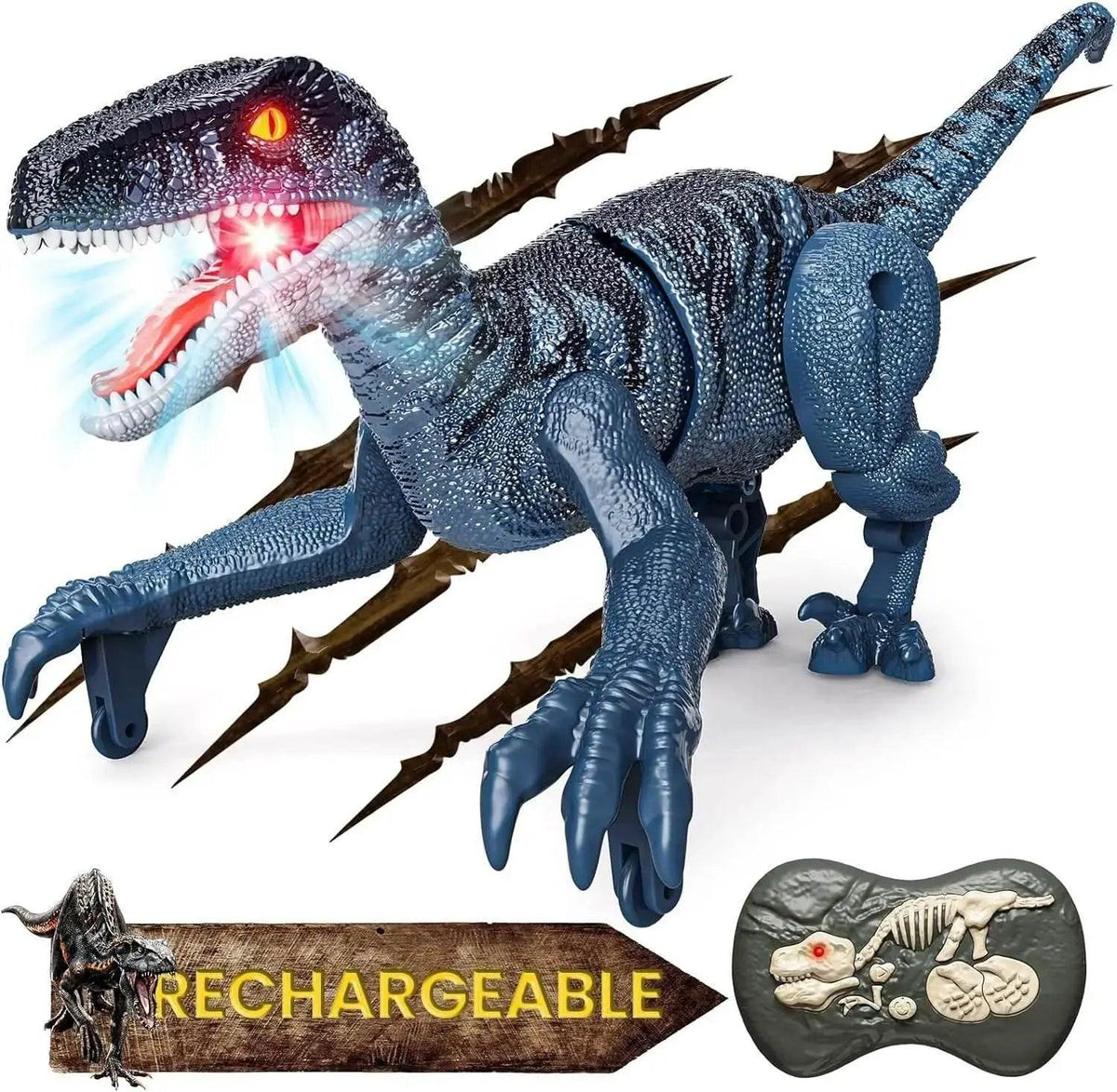  Interactive RC Dinosaur Robot Toy with LED Lights - Perfect Birthday  -  ToylandEU™