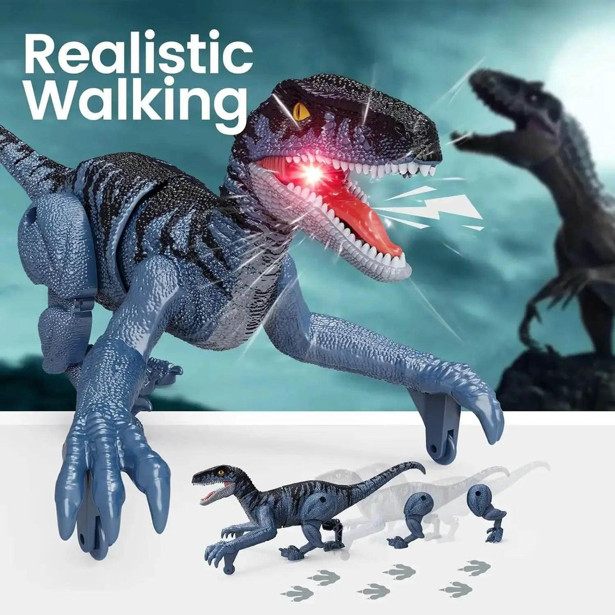  Interactive RC Dinosaur Robot Toy with LED Lights - Perfect Birthday  -  ToylandEU™