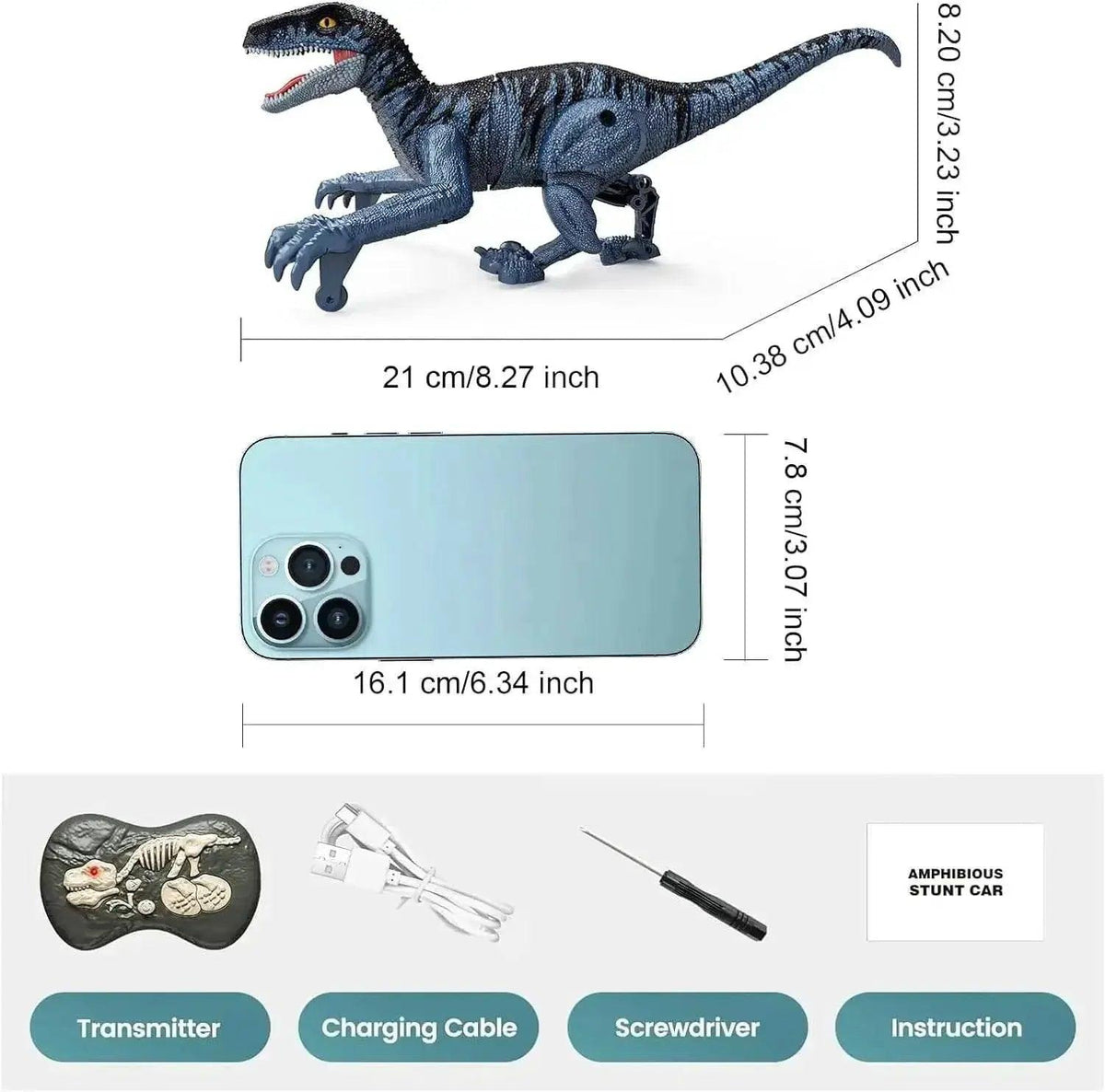  Interactive RC Dinosaur Robot Toy with LED Lights - Perfect Birthday  -  ToylandEU™