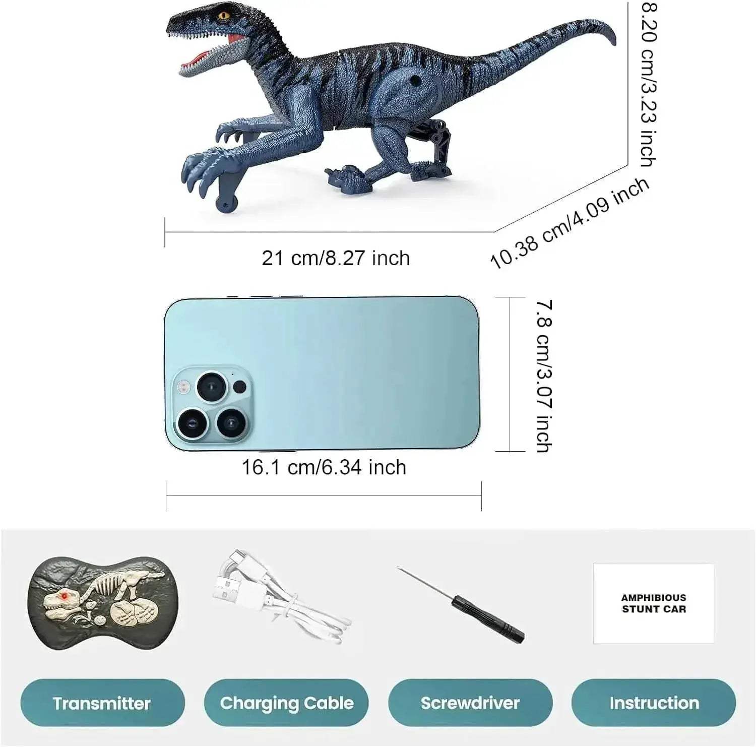  Interactive RC Dinosaur Robot Toy with LED Lights - Perfect Birthday  -  ToylandEU™