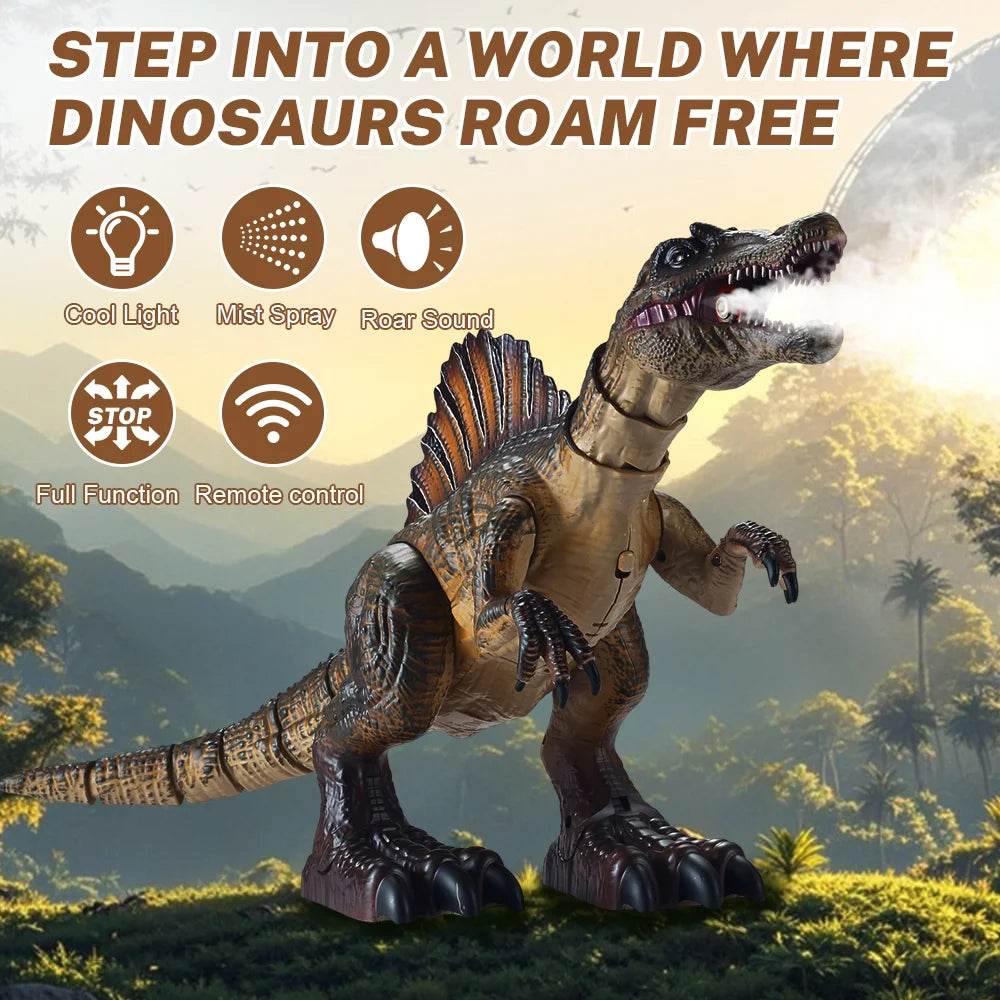 Interactive RC Dinosaur Toy With Sound Spray Light For Kids - ToylandEU