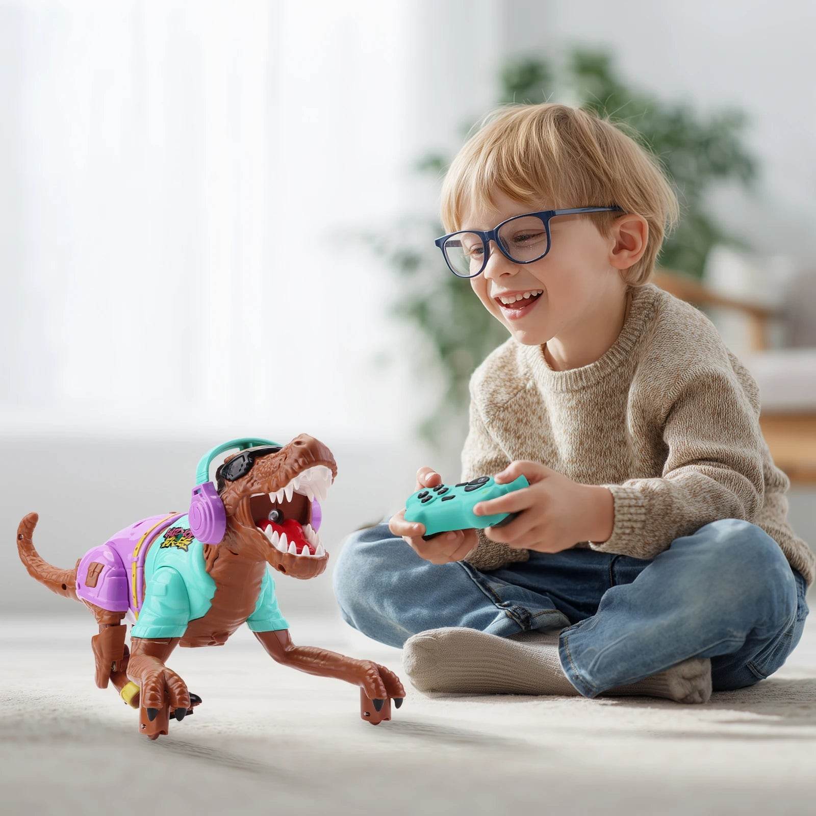 Interactive RC Walking Dinosaur Toy Light And Sound Kids - ToylandEU