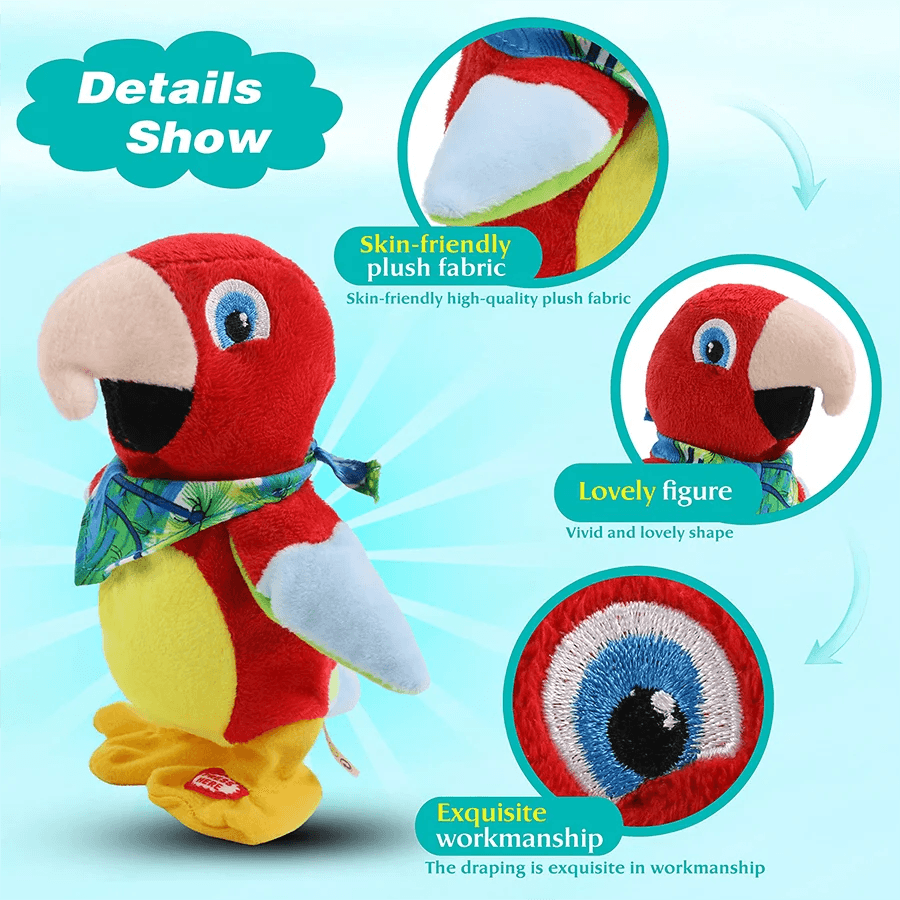 Interactive Singing Parrot Plush Toy - 20cm Cuddly Recording Buddy - ToylandEU
