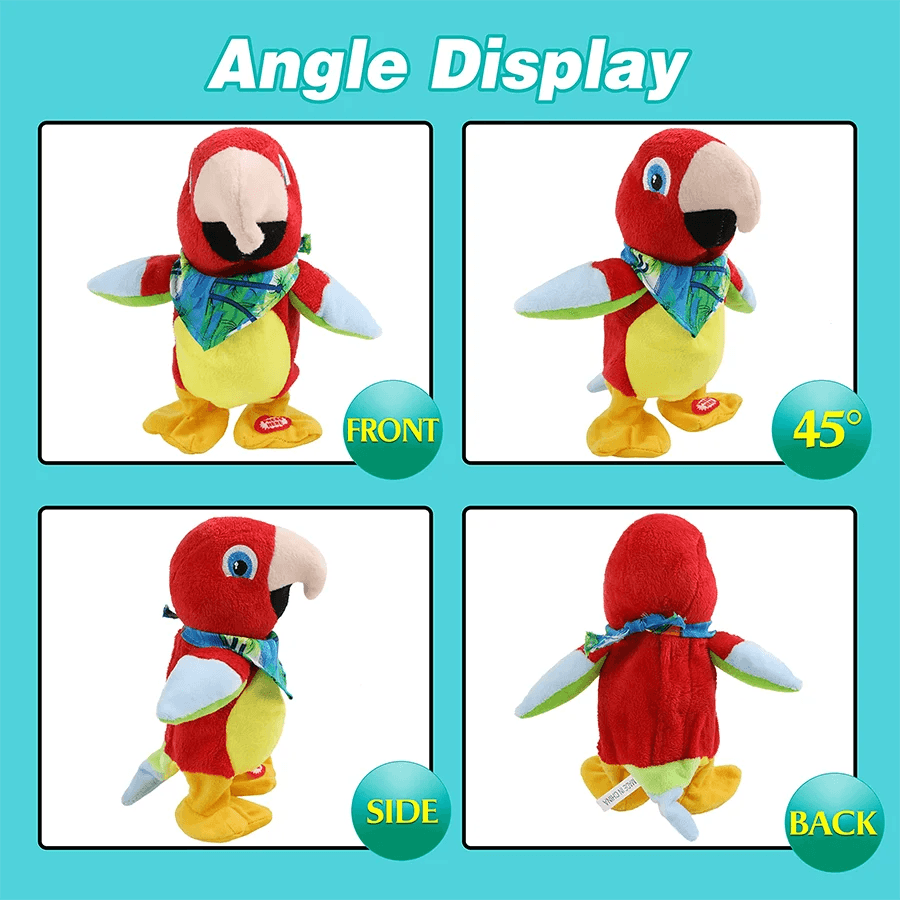 Interactive Singing Parrot Plush Toy - 20cm Cuddly Recording Buddy - ToylandEU