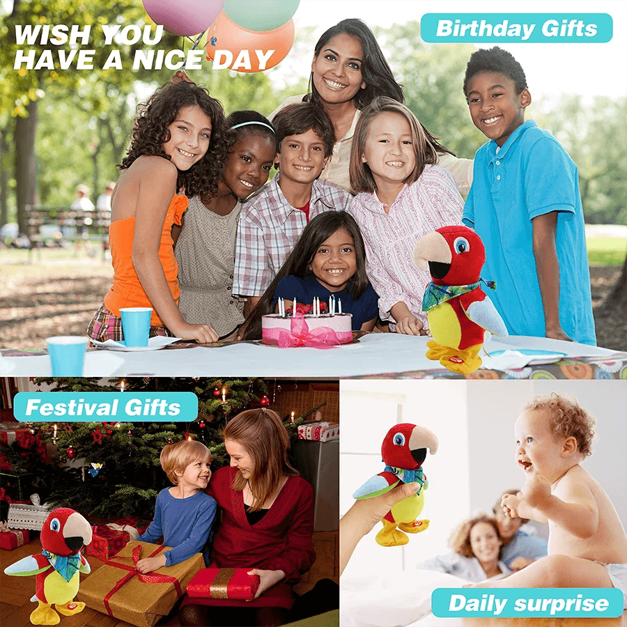 Interactive Singing Parrot Plush Toy - 20cm Cuddly Recording Buddy - ToylandEU