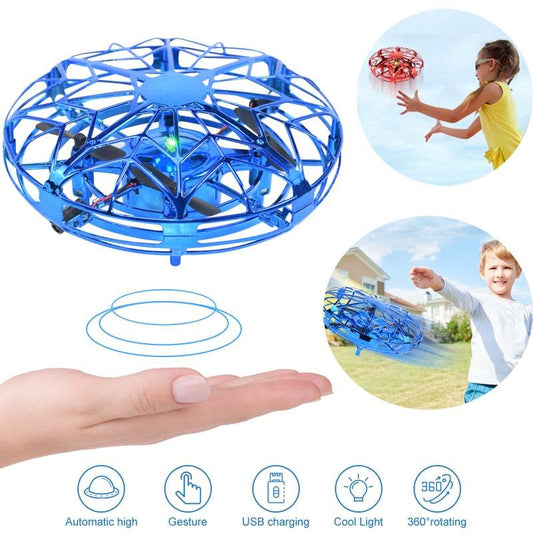 Interactive UFO Mini Drone Helicopter for Kids - Electric Hand-Controlled Quadcopter Toy - ToylandEU
