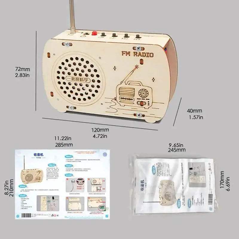  Interactive Wooden Radio Building Kit - Educational Electronics Set for Kids -  ToylandEU™