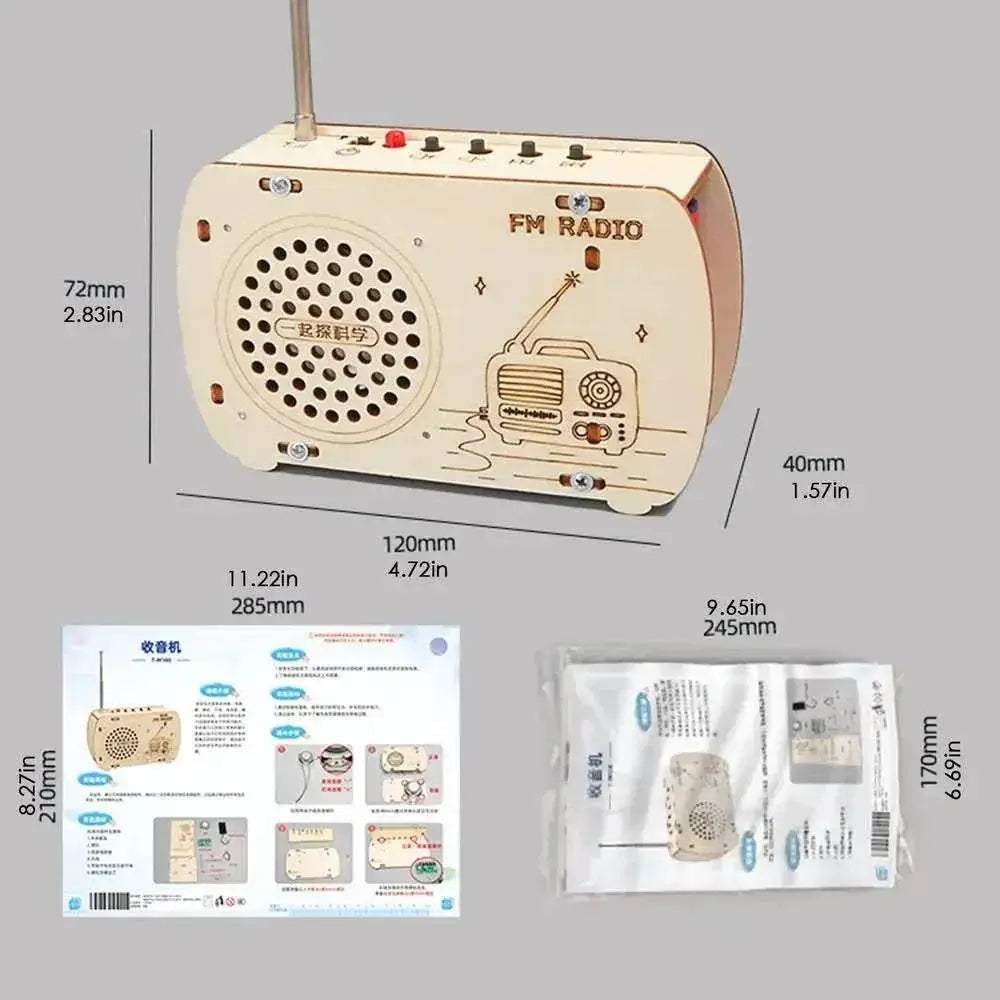  Interactive Wooden Radio Building Kit - Educational Electronics Set for Kids -  ToylandEU™