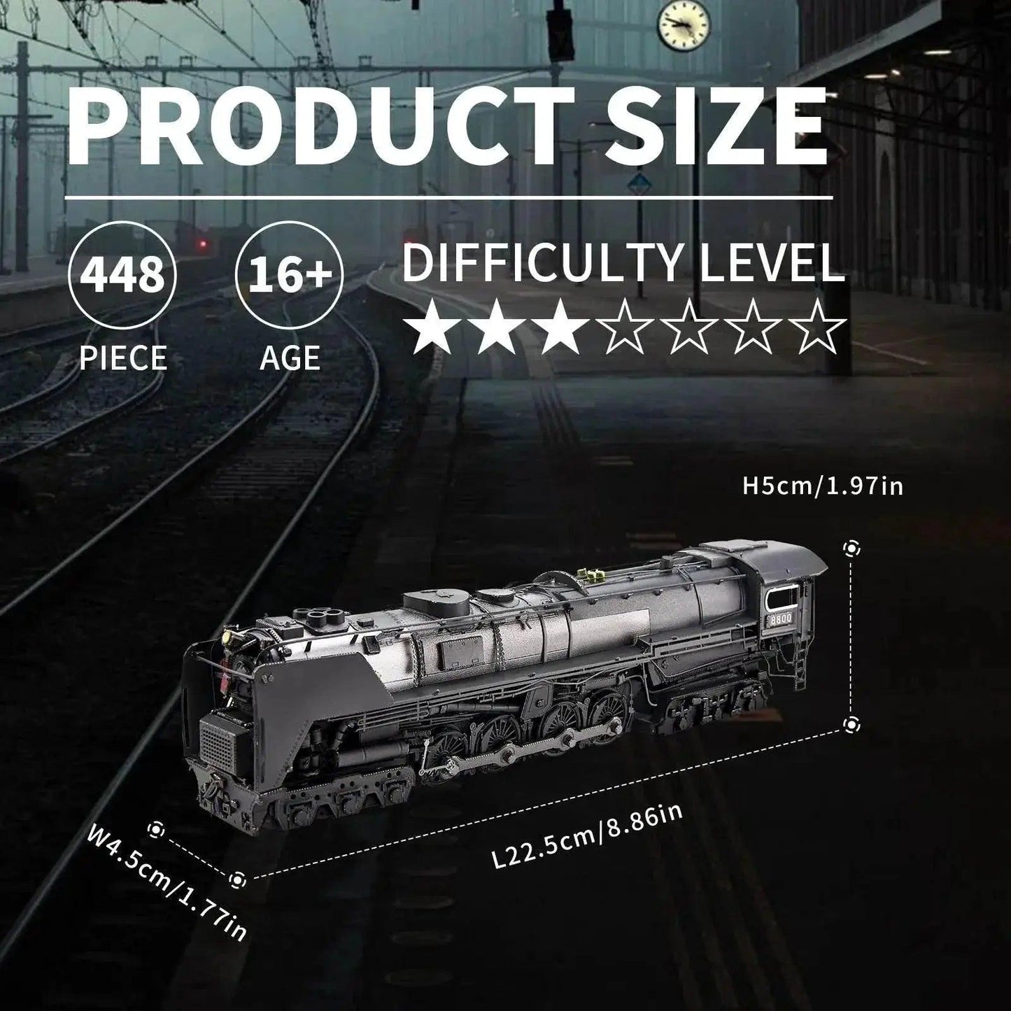  Intricate 3D Metal Puzzle Kit - 448 Pieces Locomotive Toyland EU -  ToylandEU™
