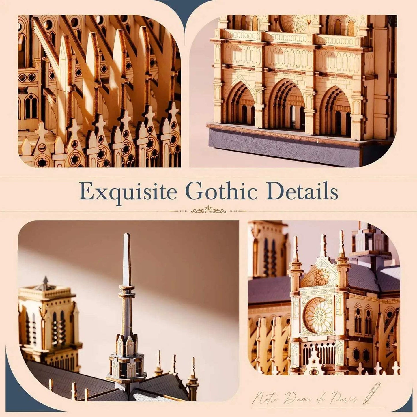  Notre Dame Cathedral 3D Puzzle Premium Wooden Kit -  ToylandEU™