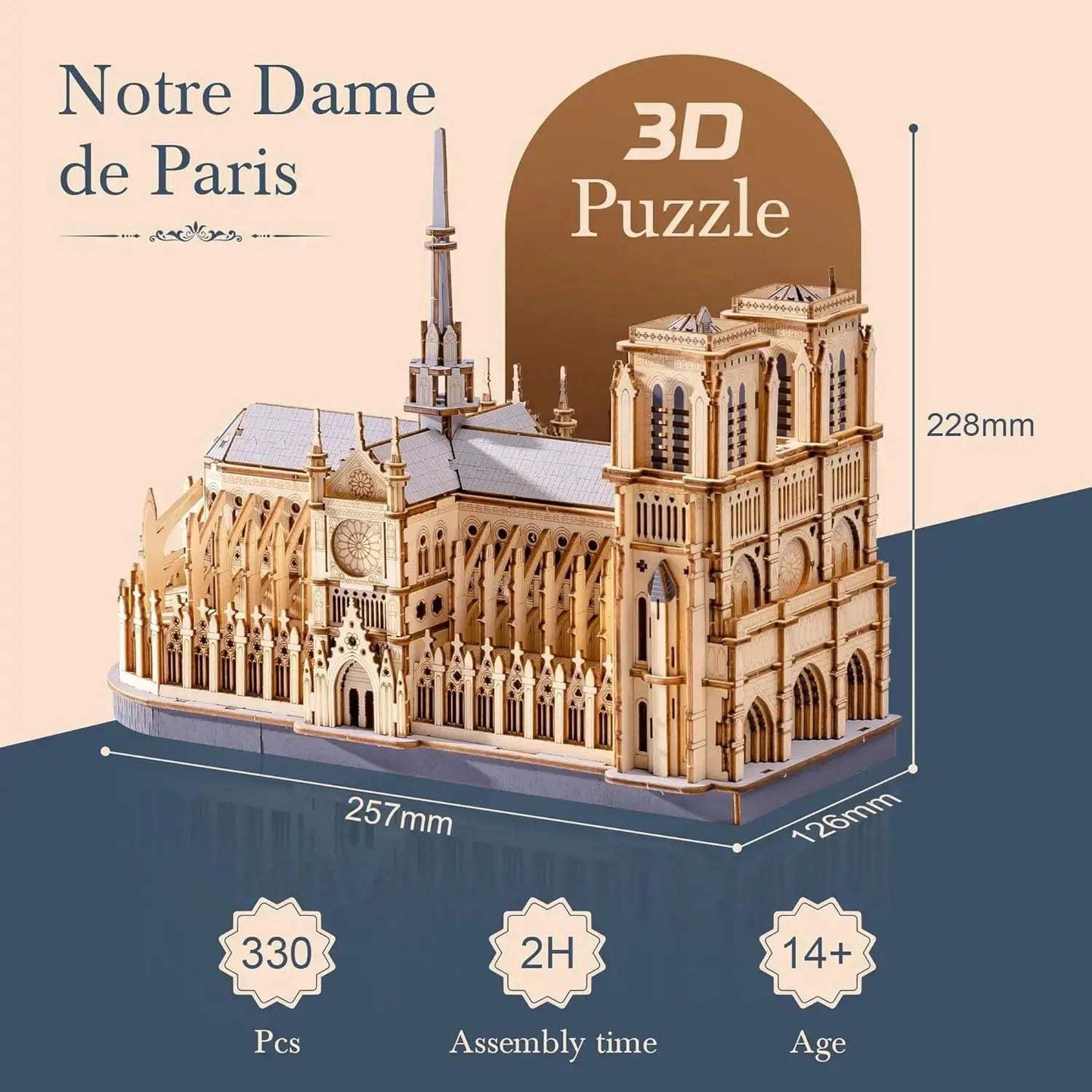  Notre Dame Cathedral 3D Puzzle Premium Wooden Kit -  ToylandEU™