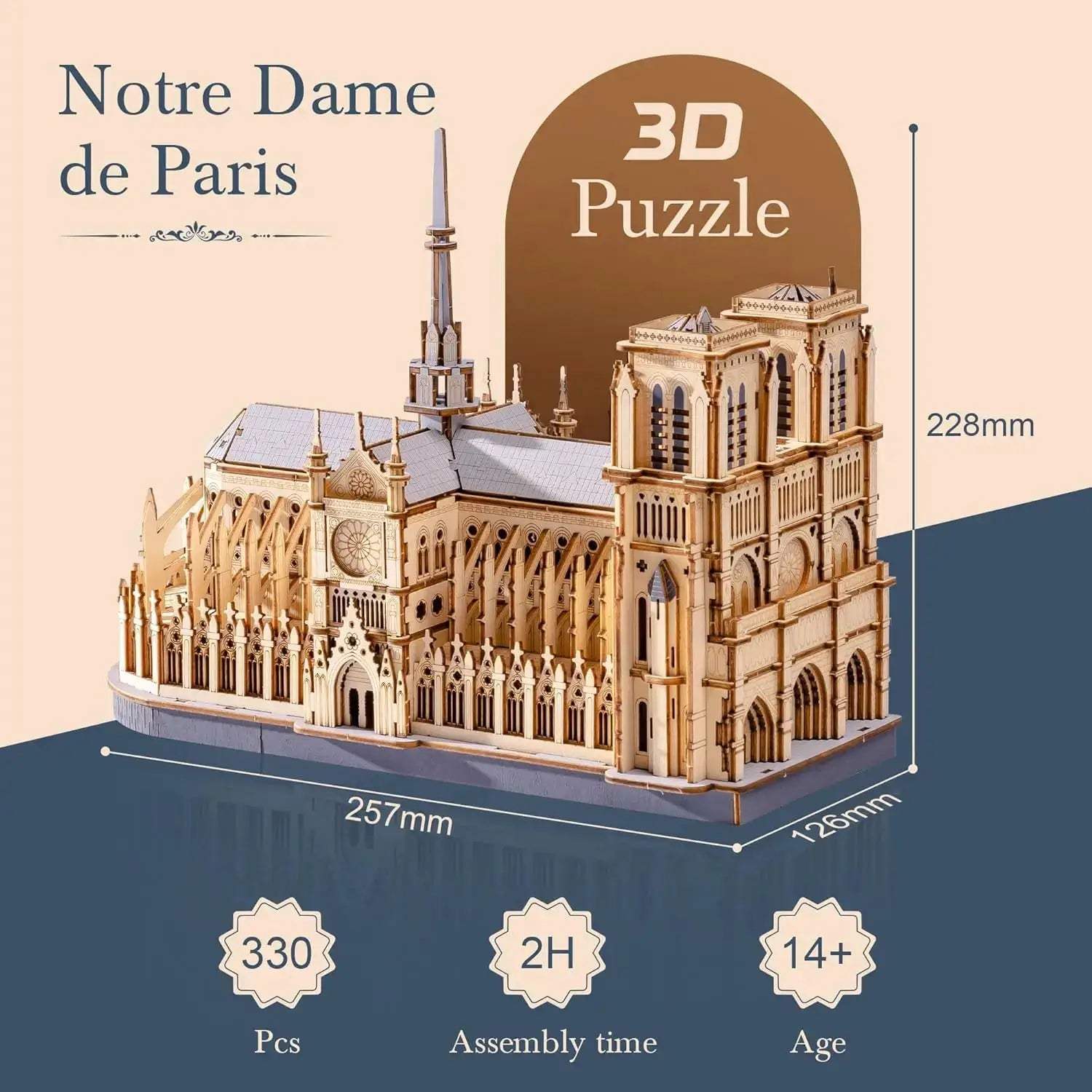  Notre Dame Cathedral 3D Puzzle Premium Wooden Kit -  ToylandEU™