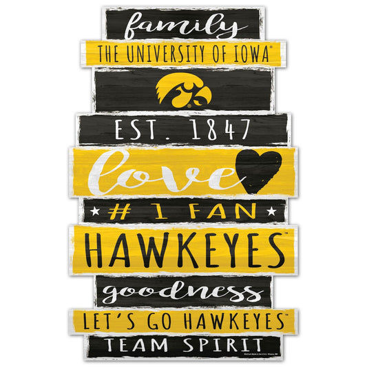 Iowa Hawkeyes 11x17 Wood Family Sign With Established Date - ToylandEU