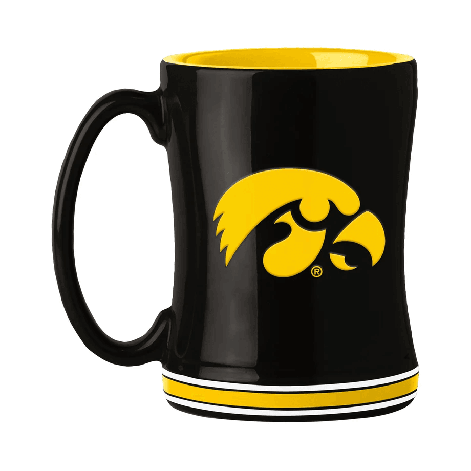 Iowa Hawkeyes 14oz Sculpted Relief Ceramic Mug Team Colors - ToylandEU