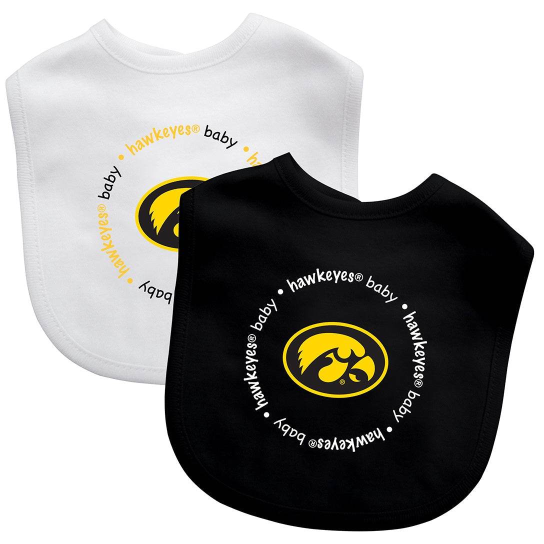 Iowa Hawkeyes Baby Bibs 2 Pack Cotton Embroidered Logo - ToylandEU