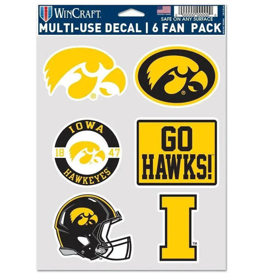  Iowa Hawkeyes Decal Set 6 Pack Multi Use Fan Decals -  ToylandEU™