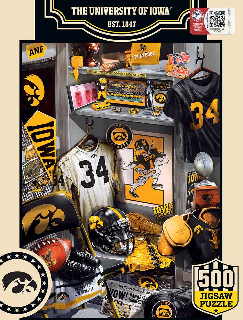 Iowa Hawkeyes Locker Room Puzzle 500 Piece Jigsaw Puzzle - ToylandEU