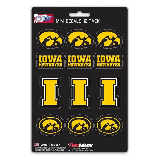  Iowa Hawkeyes Mini Decal Set 12 Pack Premium Vinyl -  ToylandEU™