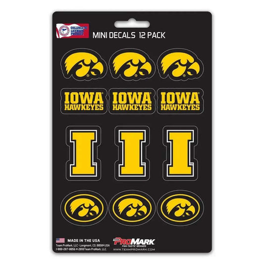  Iowa Hawkeyes Mini Decal Set 12 Pack Premium Vinyl -  ToylandEU™