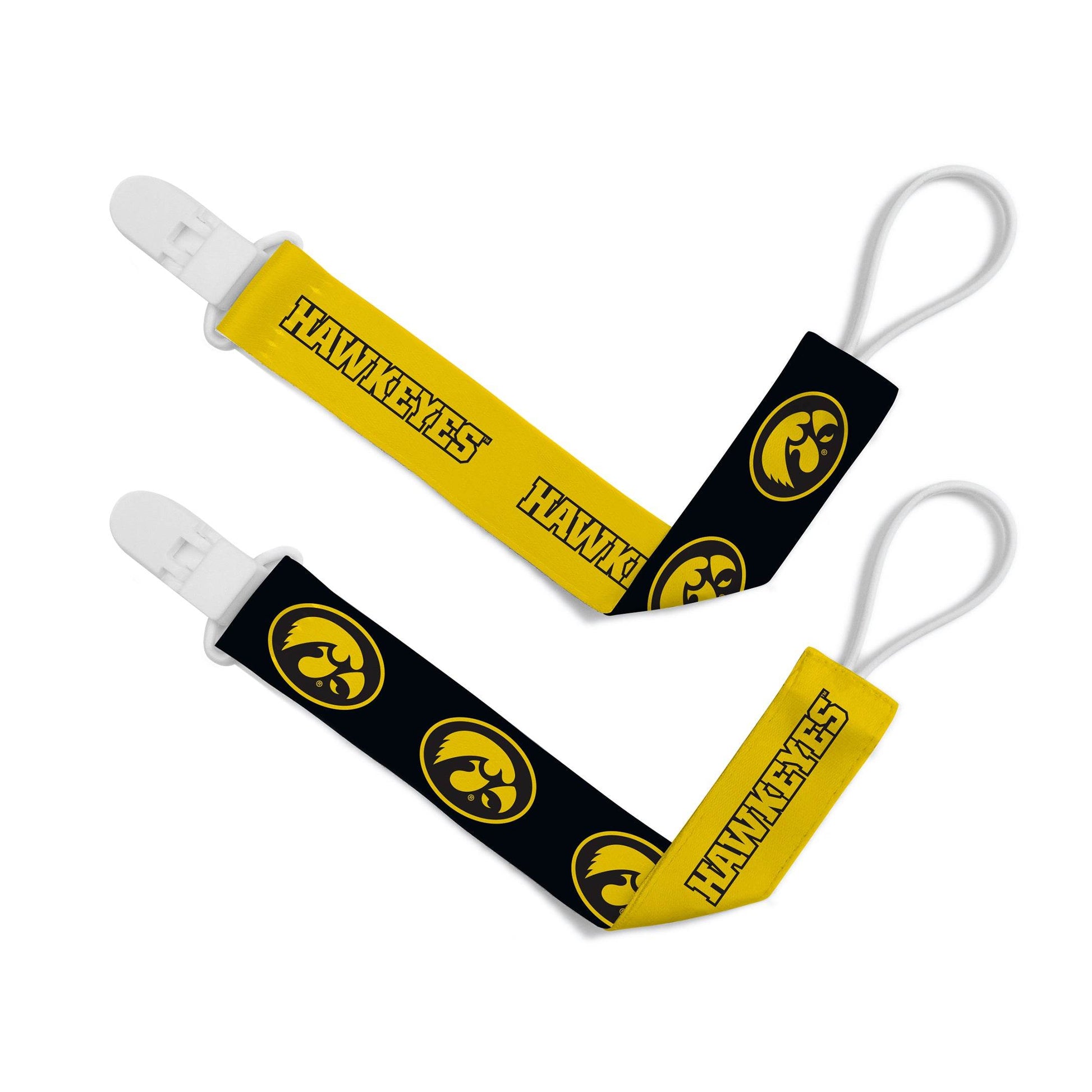 Iowa Hawkeyes Pacifier Clips 2 Pack With Team Colors - ToylandEU