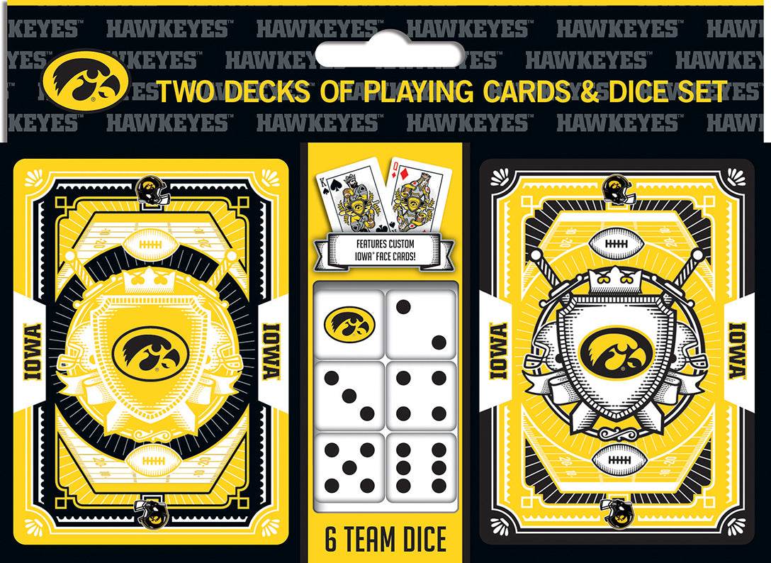 Iowa Hawkeyes Playing Cards and Dice Set 2 Pack For Fans - ToylandEU