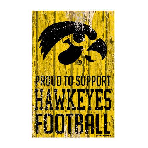 Iowa Hawkeyes Sign 11X17 Wood Proud To Support Team Colors - ToylandEU