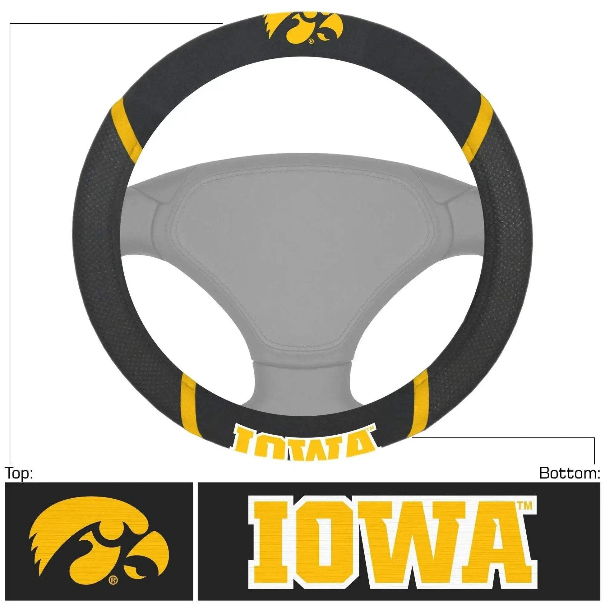  Iowa Hawkeyes Steering Wheel Cover Mesh Stitched Grip -  ToylandEU™