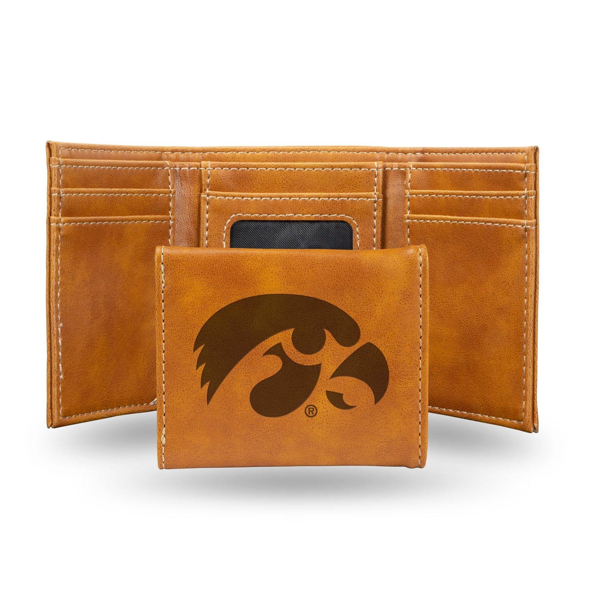Iowa Hawkeyes Trifold Leather Wallet Laser Engraved - ToylandEU