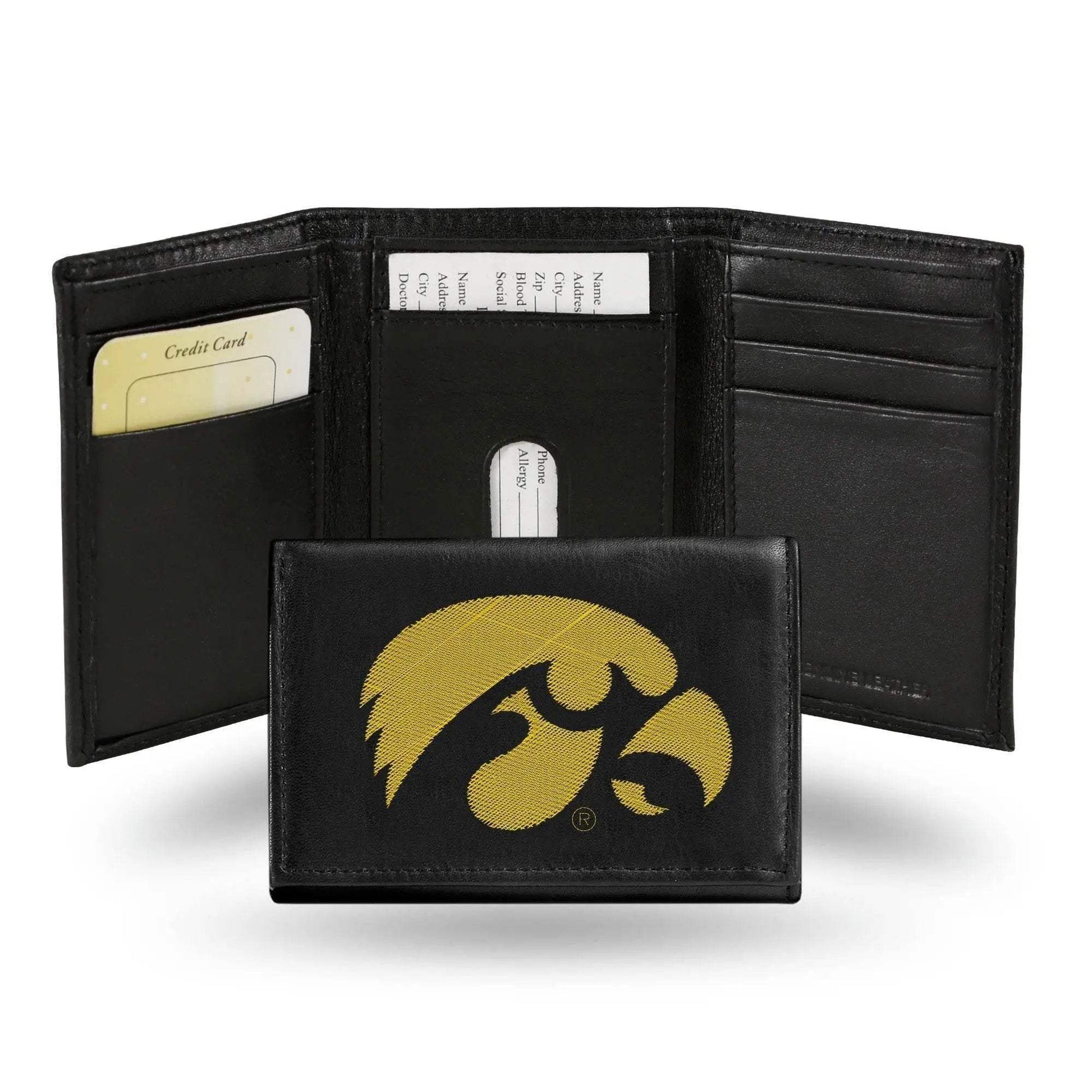 Iowa Hawkeyes Wallet Trifold Leather Embroidered - ToylandEU