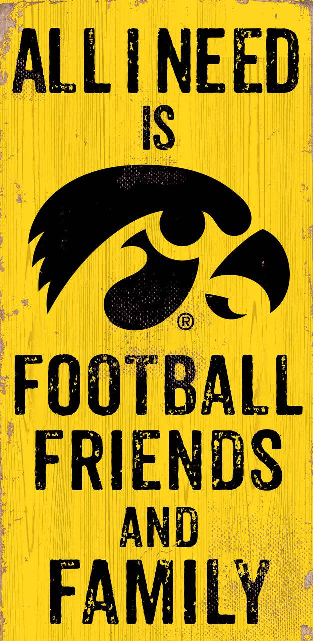 Iowa Hawkeyes Wood Sign 6x12 Football Friends And Family - ToylandEU