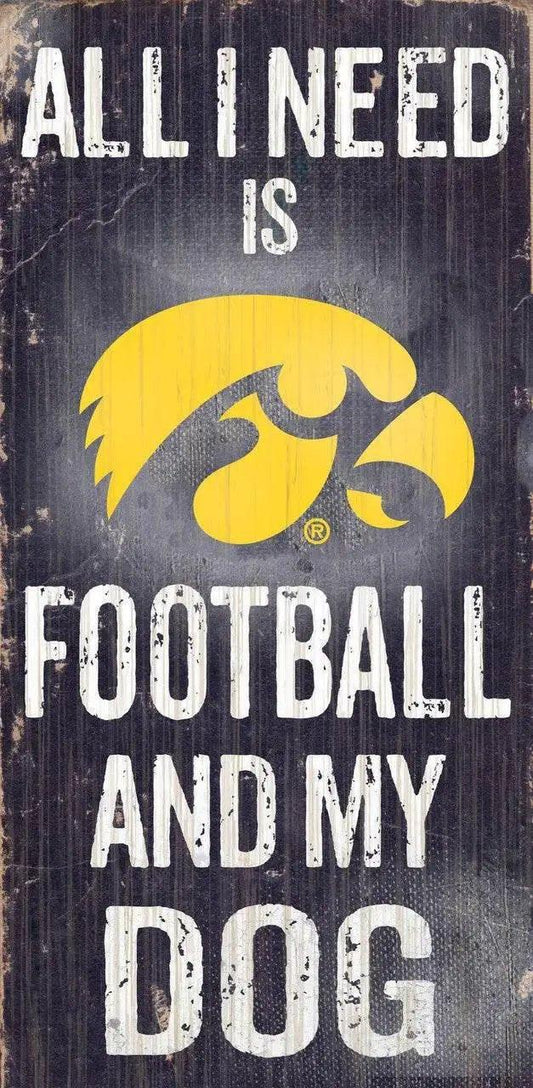 Iowa Hawkeyes Wood Sign Football and Dog 6x12 Rope Hanger -  ToylandEU™