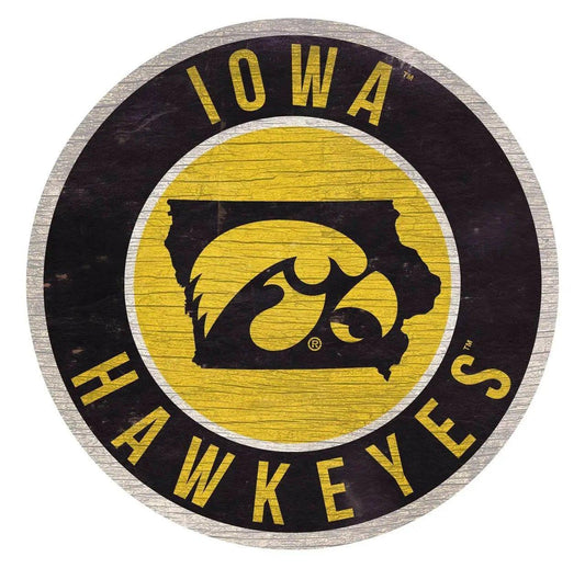  Iowa Hawkeyes Wood Sign Round 12 Inch State Design -  ToylandEU™