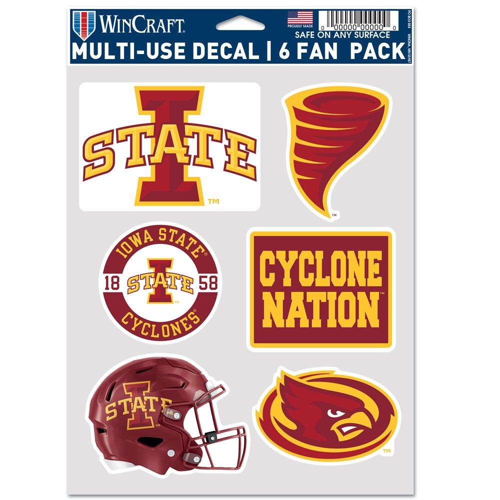Iowa State Cyclones Multi Use Fan Decal Pack Six Variations - ToylandEU