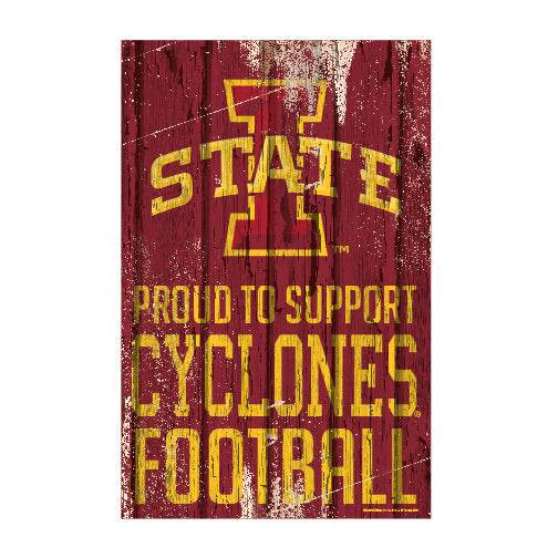 Iowa State Cyclones Wood Sign 11x17 Inches Proud To Support - ToylandEU