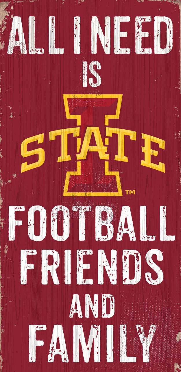 Iowa State Cyclones Wood Sign 6x12 Football Friends Design - ToylandEU