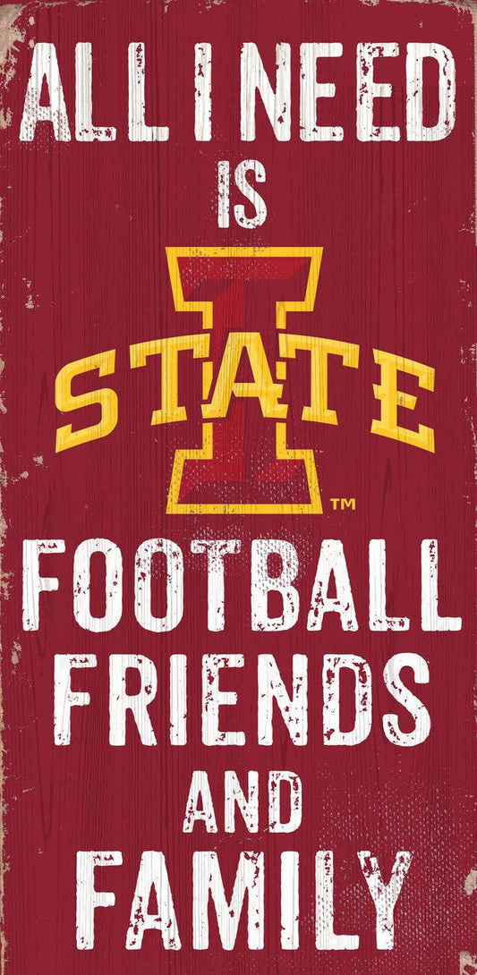 Iowa State Cyclones Wood Sign 6x12 Football Friends Design - ToylandEU